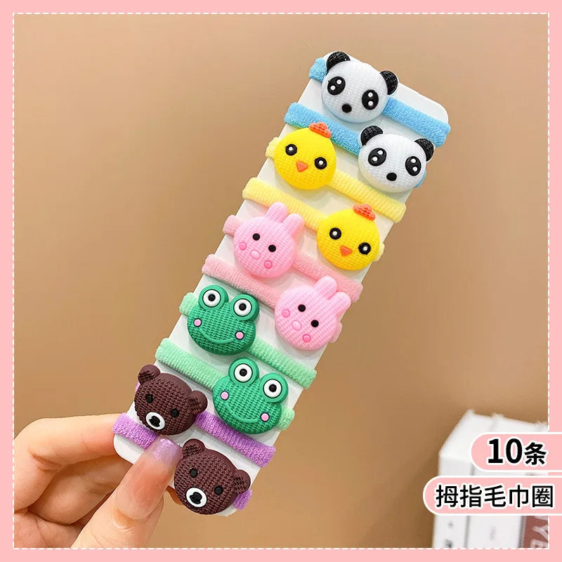 10pcs/Set Rubber Band for Children Cartoon Hair Band New High Elasticity Sweet Cute Baby Hair Rope Girls Hair Accessories