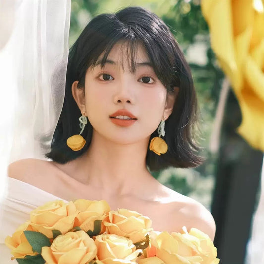 Lemon-core Beaded Earrings