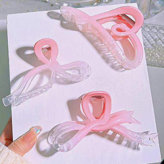 Pinkish Ombre Clear Claw Clip Combo
