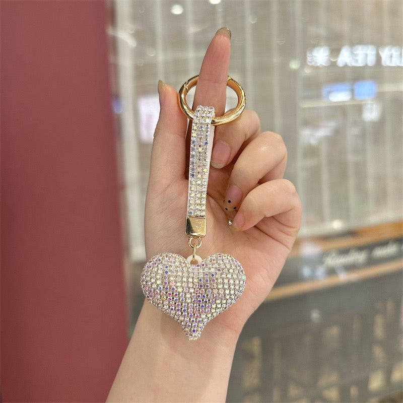 Bejewelled Heart Bag Charm