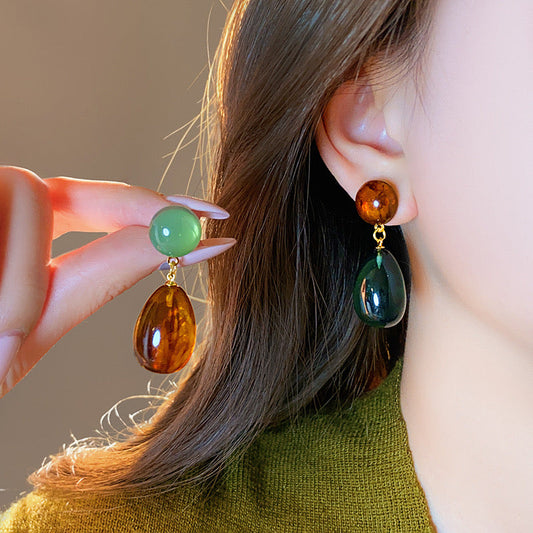 Moss Drops Mistmatched Earrings