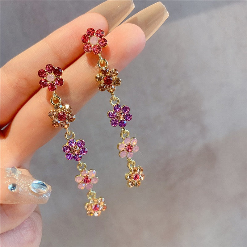 Blossom Cascade Multicolour Earrings