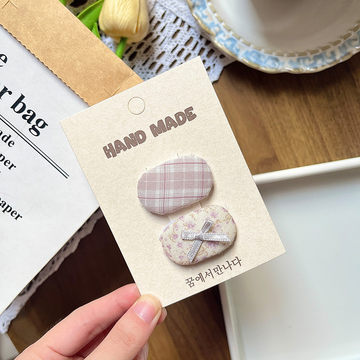 Vintage Willow Bow Hair Clips