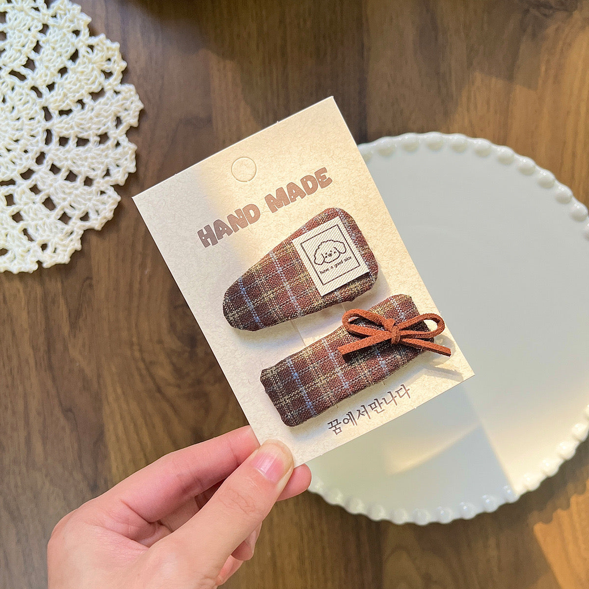 Mocha Mood Bow Hair Clip