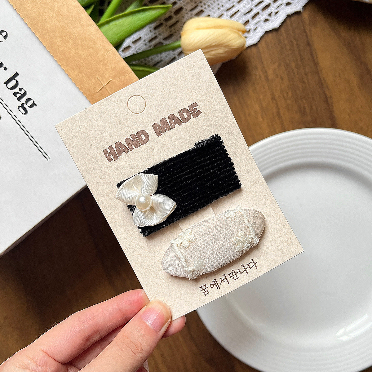 Ballerina Black Bow Hair Clips