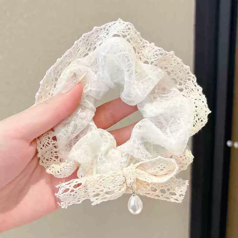 Victorian Angel Pearl Scrunchie