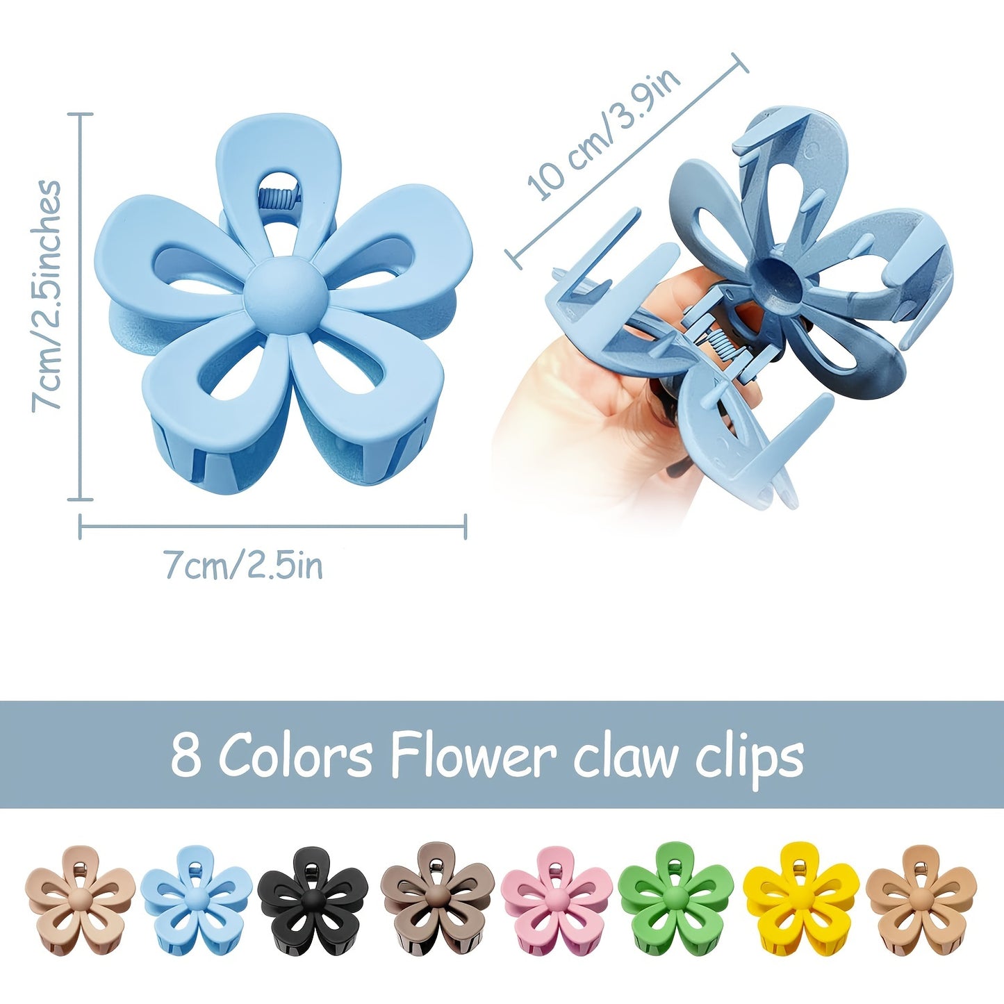 8pcs Hair Claw Clips Hollow Flower Claw Clip