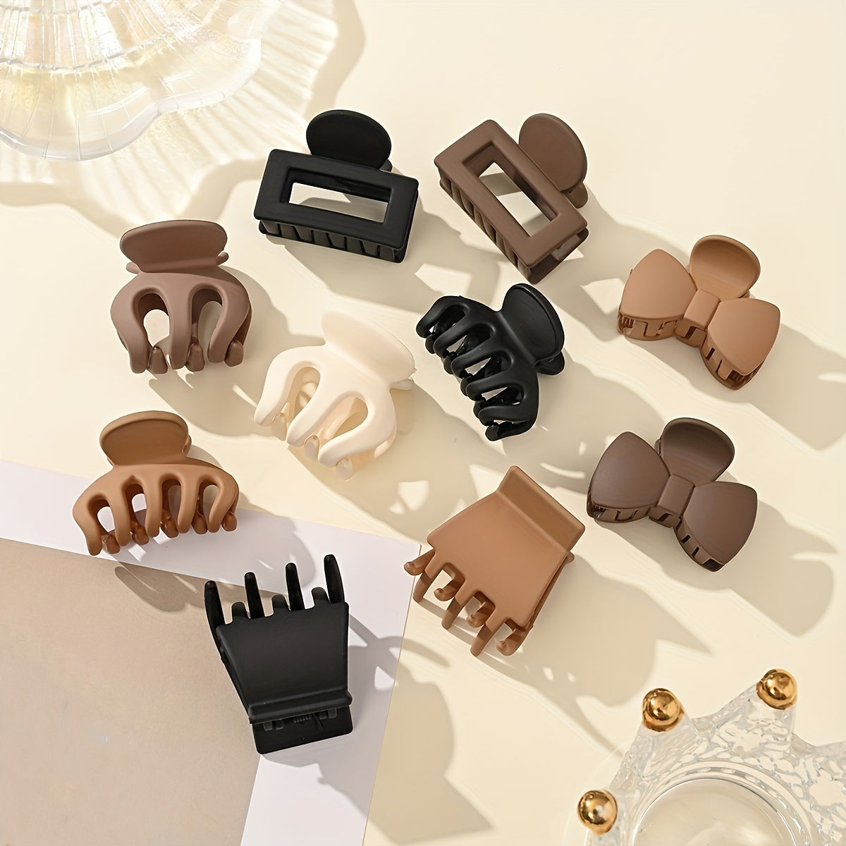 3pcs Matte Hair Claw Clip Simple Style Shark Claw Clips Solid Color Hair Claw Elegant Hair Clips For Women