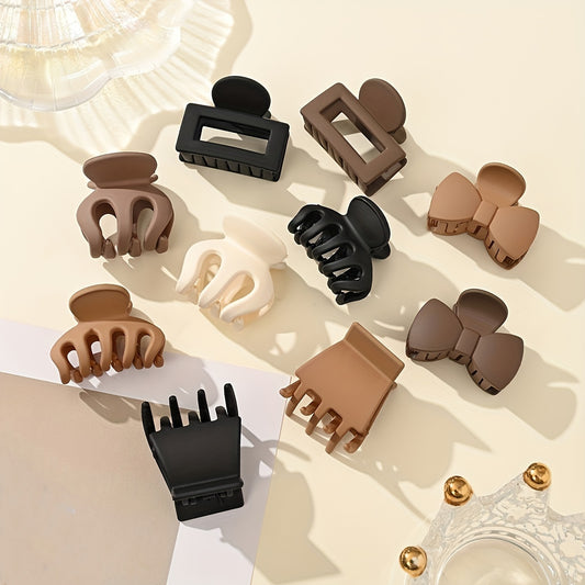 3pcs Matte Hair Claw Clip Simple Style Shark Claw Clips Solid Color Hair Claw Elegant Hair Clips For Women