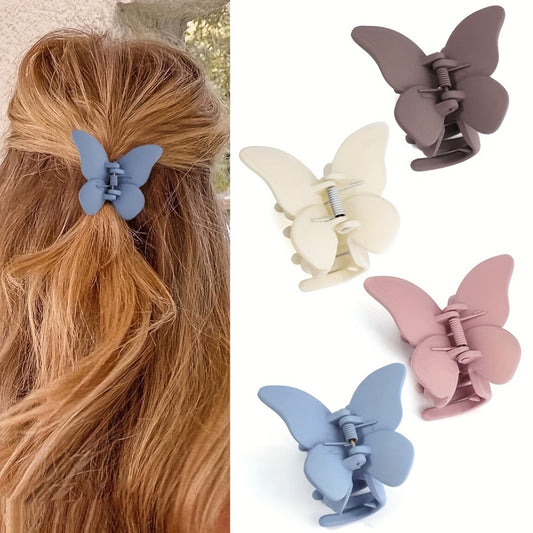 1pc Butterfly Hair Clips Butterfly Clips Hair Claw Clips For Female Women Thin To Thick Hair Matte Hair Claws Strong Hold Hair Styling Accessories Colorful Series Jaw Clips