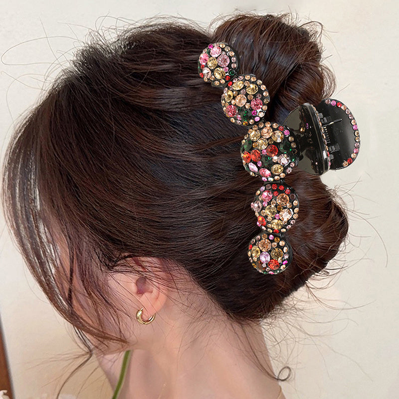 Colorful Rhinestone Ball Shape Hair Claw Clip