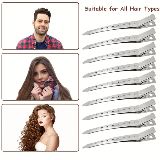 24pcs Alligator Hair Clips Metal Duck Bill Hair Clips For Styling - With Holes Professional Sectioning Clips For Salon And Women Girls Accessories