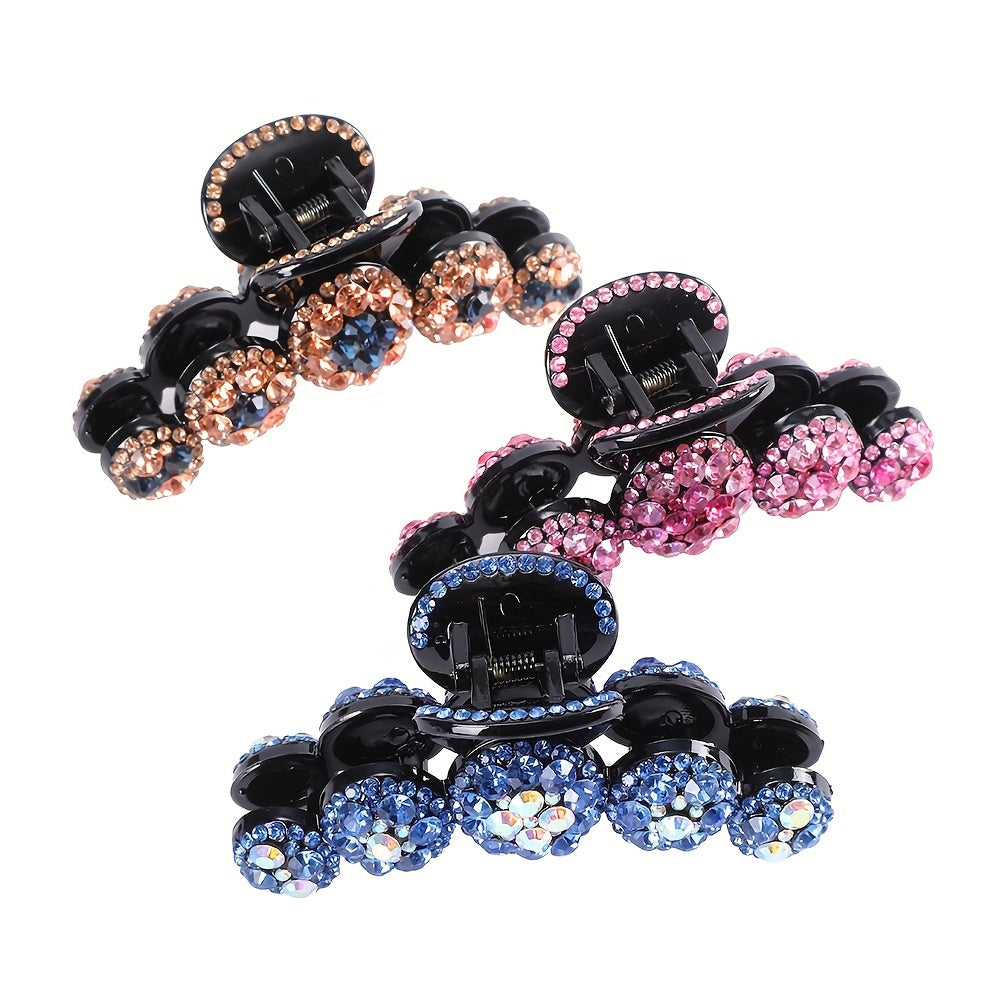 Colorful Rhinestone Ball Shape Hair Claw Clip