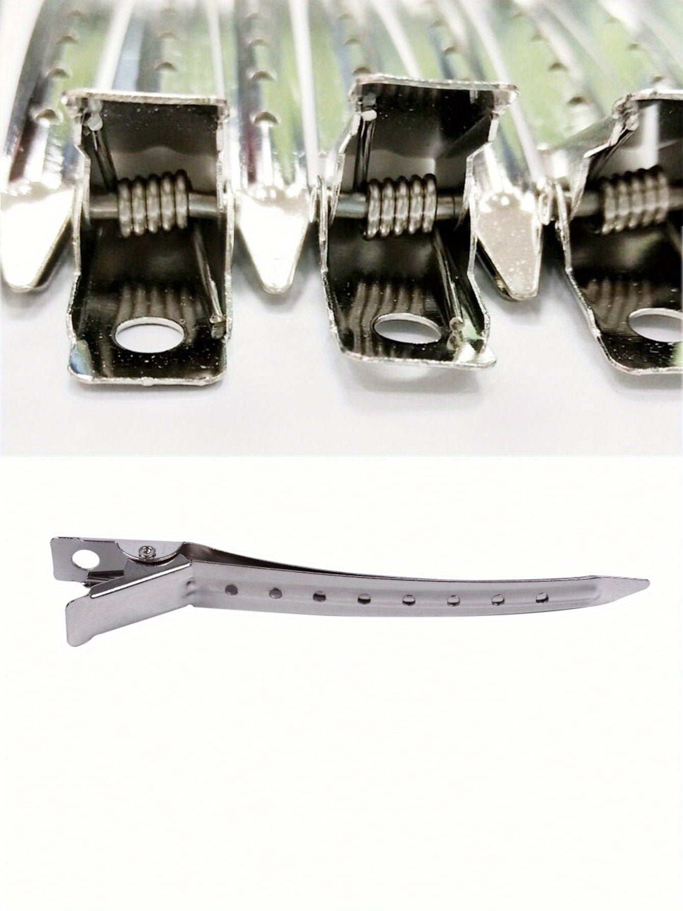 24pcs Alligator Hair Clips Metal Duck Bill Hair Clips For Styling - With Holes Professional Sectioning Clips For Salon And Women Girls Accessories