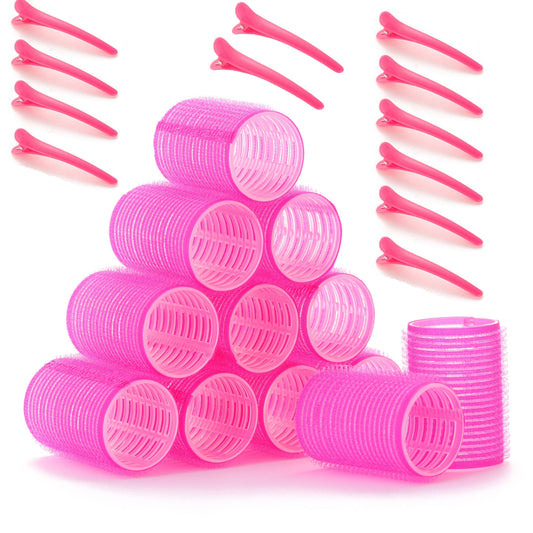 24pcs Self-Adhesive Hair Curling Rollers Clips Set