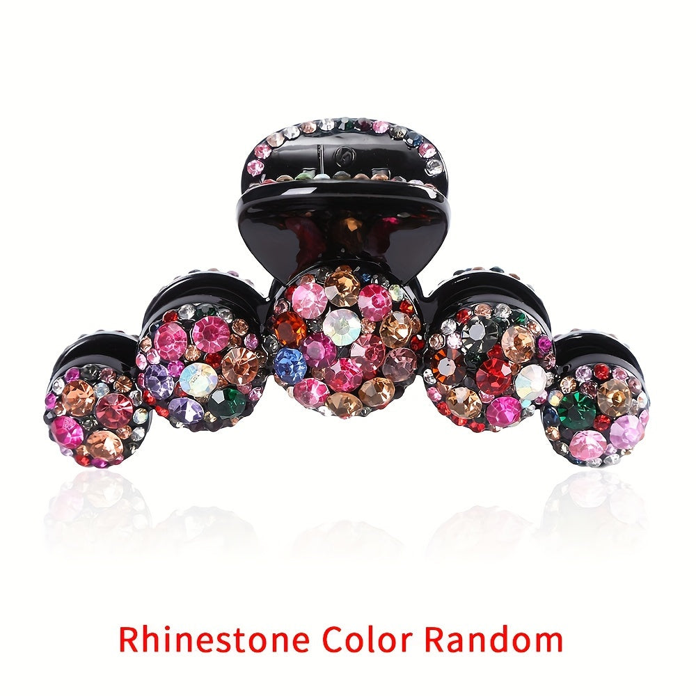 Colorful Rhinestone Ball Shape Hair Claw Clip