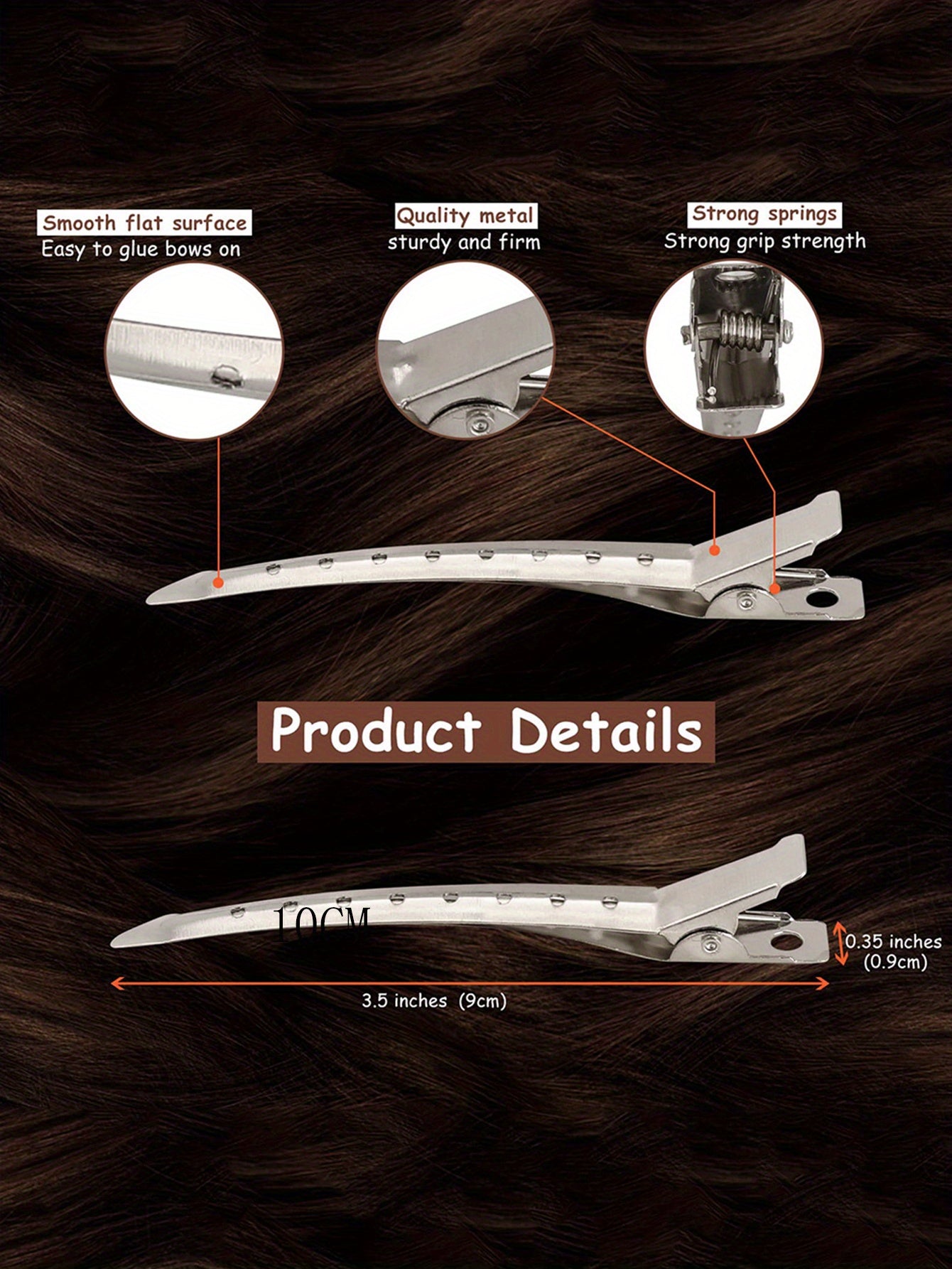 24pcs Alligator Hair Clips Metal Duck Bill Hair Clips For Styling - With Holes Professional Sectioning Clips For Salon And Women Girls Accessories