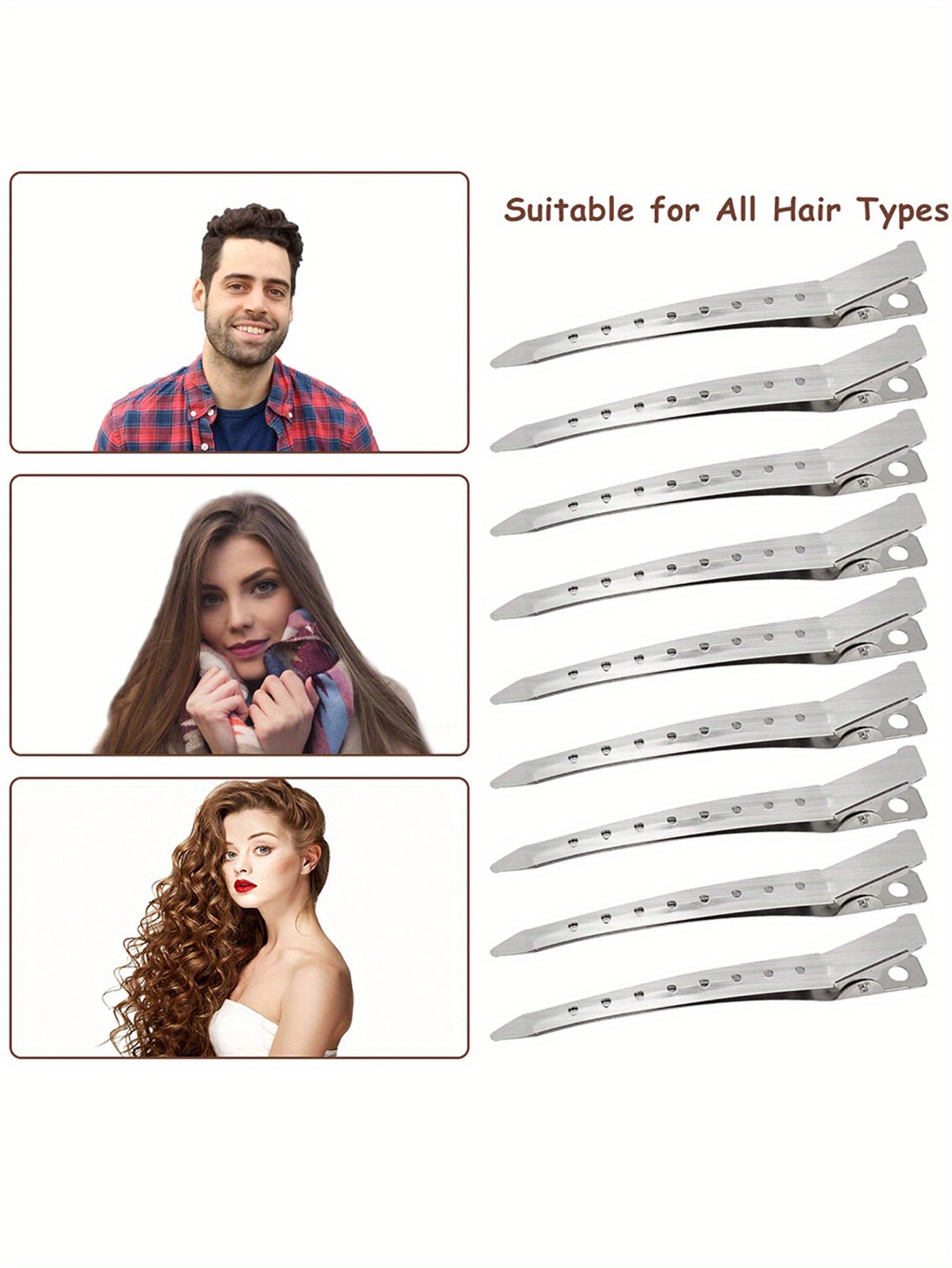 24pcs Alligator Hair Clips Metal Duck Bill Hair Clips For Styling - With Holes Professional Sectioning Clips For Salon And Women Girls Accessories