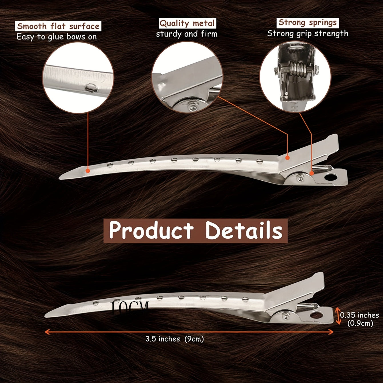 24pcs Alligator Hair Clips Metal Duck Bill Hair Clips For Styling - With Holes Professional Sectioning Clips For Salon And Women Girls Accessories