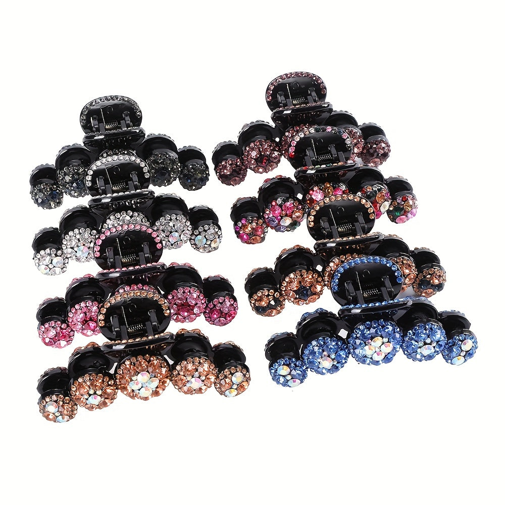 Colorful Rhinestone Ball Shape Hair Claw Clip