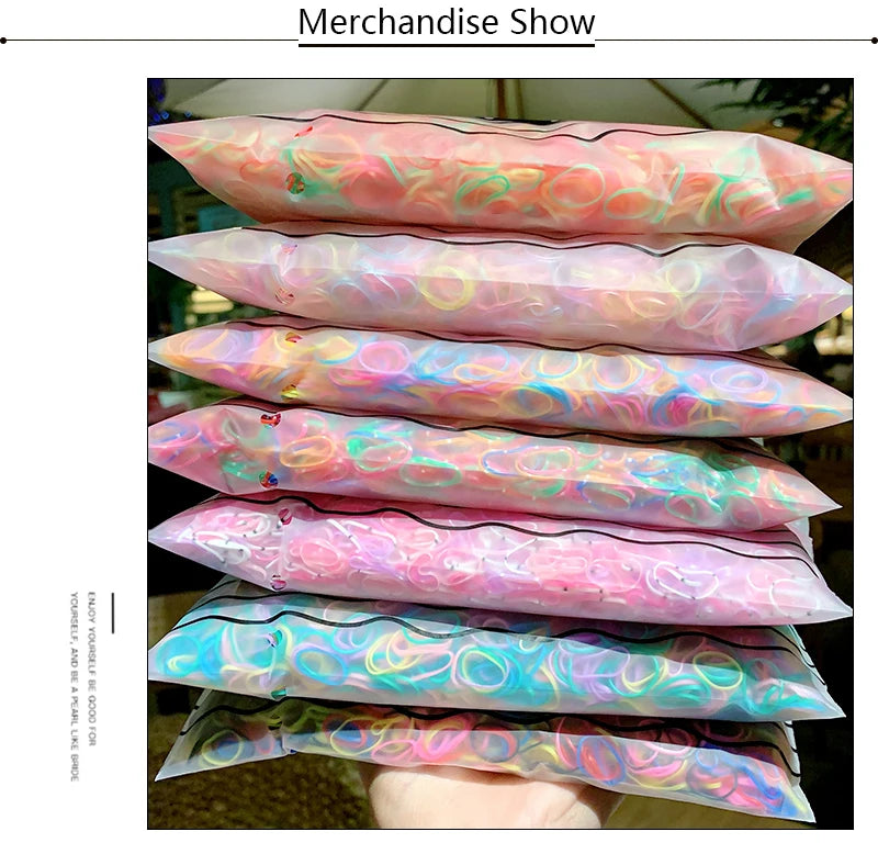1000pcs/Pack Girls Colorful Small Disposable Rubber Bands Gum For Ponytail Hold Scrunchie Hair Bands Fashion Hair Accessories