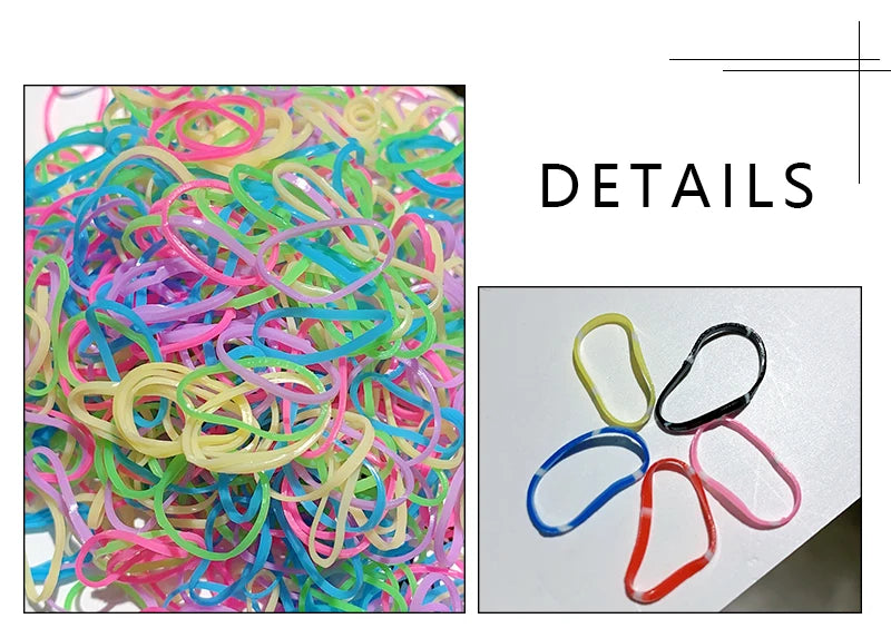 1000pcs/Pack Girls Colorful Small Disposable Rubber Bands Gum For Ponytail Hold Scrunchie Hair Bands Fashion Hair Accessories