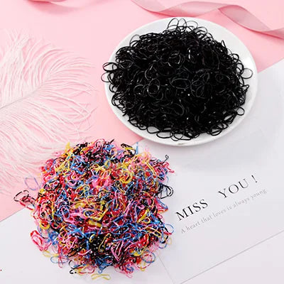 1000pcs/Pack Girls Colorful Small Disposable Rubber Bands Gum For Ponytail Hold Scrunchie Hair Bands Fashion Hair Accessories