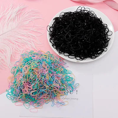 1000pcs/Pack Girls Colorful Small Disposable Rubber Bands Gum For Ponytail Hold Scrunchie Hair Bands Fashion Hair Accessories