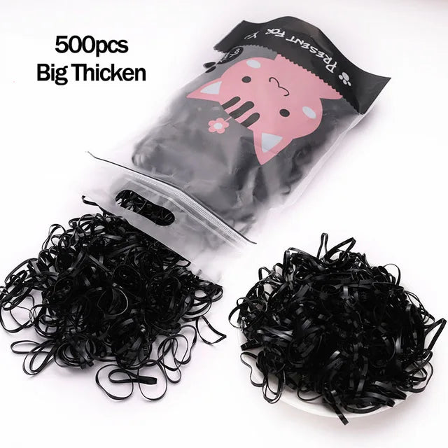 1000pcs/Pack Girls Colorful Small Disposable Rubber Bands Gum For Ponytail Hold Scrunchie Hair Bands Fashion Hair Accessories