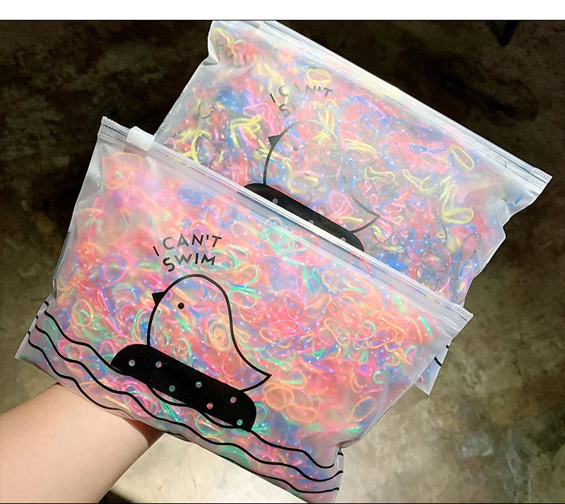 1000pcs/Pack Girls Colorful Small Disposable Rubber Bands Gum For Ponytail Hold Scrunchie Hair Bands Fashion Hair Accessories