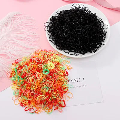 1000pcs/Pack Girls Colorful Small Disposable Rubber Bands Gum For Ponytail Hold Scrunchie Hair Bands Fashion Hair Accessories
