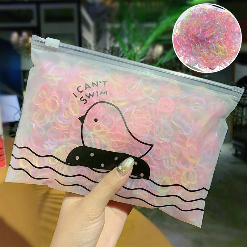 1000pcs/Pack Girls Colorful Small Disposable Rubber Bands Gum For Ponytail Hold Scrunchie Hair Bands Fashion Hair Accessories