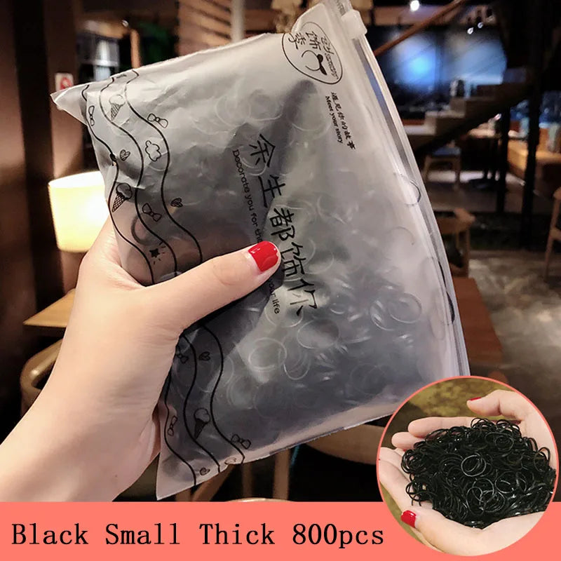 1000pcs/Pack Girls Colorful Small Disposable Rubber Bands Gum For Ponytail Hold Scrunchie Hair Bands Fashion Hair Accessories