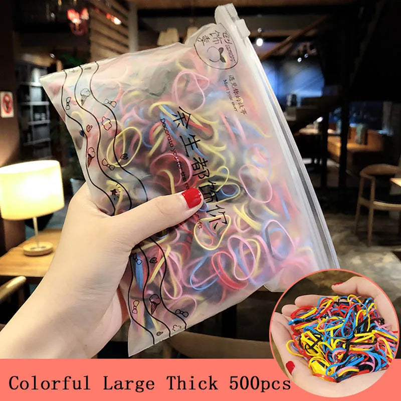 1000pcs/Pack Girls Colorful Small Disposable Rubber Bands Gum For Ponytail Hold Scrunchie Hair Bands Fashion Hair Accessories