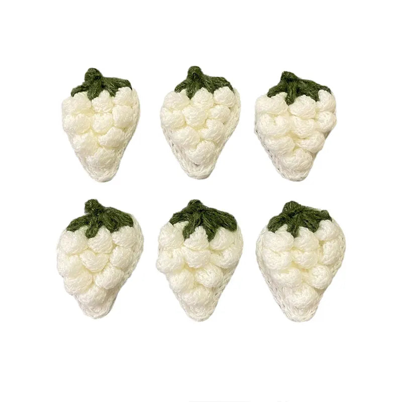 10Pcs Crochet Fruit Strawberry Applique For DIY children's hair clip accessories boxes and bags accessories patch