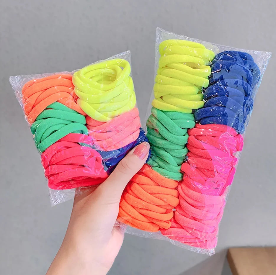 25-100PCS Diameter 5cm Hair Scrunchy For Women Hair Bands Elastic Seamless Link Rope Hair Accessories Headdress Hair Ties