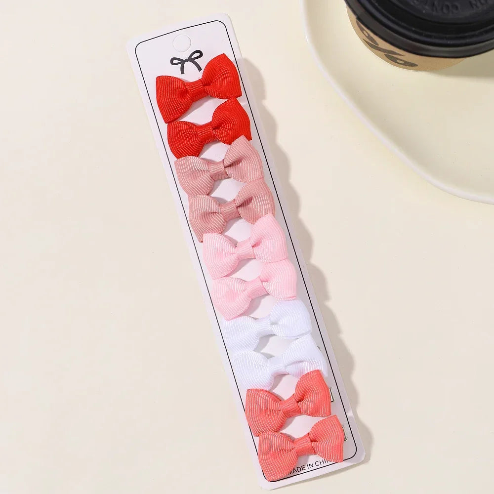 10Pcs Boutique Handmade Tiny Baby Bows Grosgrain 1.5" Hair Bows Alligator Clips for Baby Girls Toddlers Hair Accessories Gift