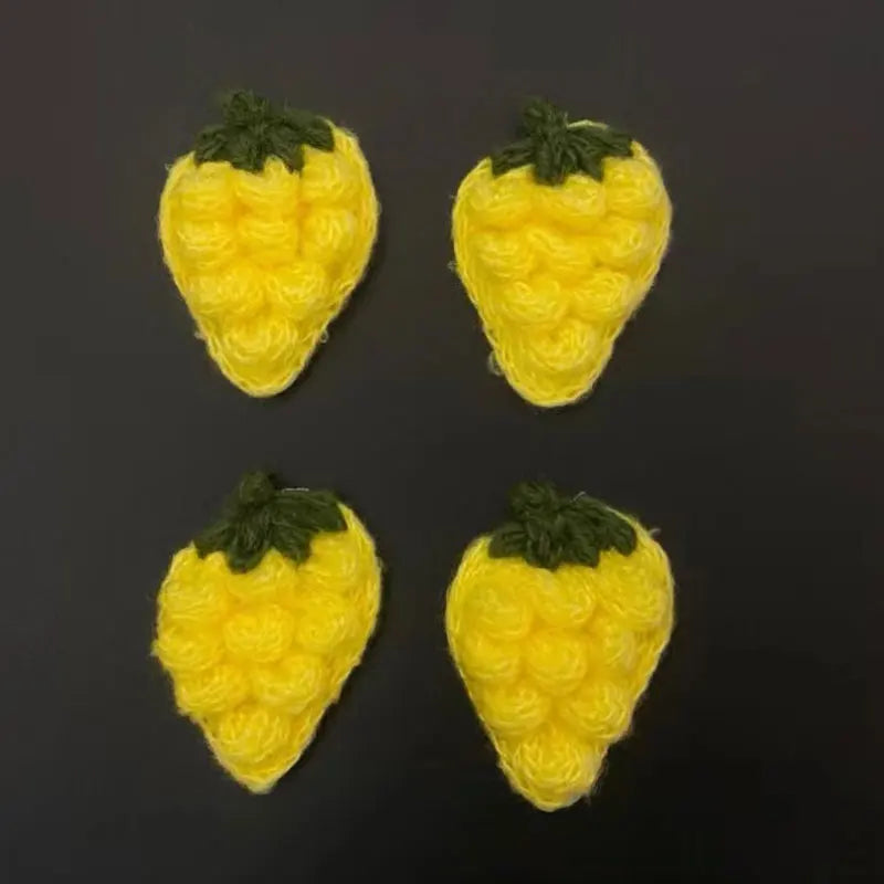10Pcs Crochet Fruit Strawberry Applique For DIY children's hair clip accessories boxes and bags accessories patch
