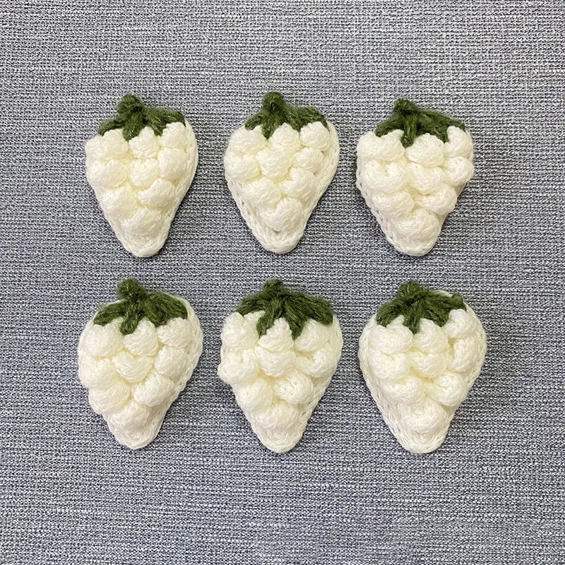 10Pcs Crochet Fruit Strawberry Applique For DIY children's hair clip accessories boxes and bags accessories patch