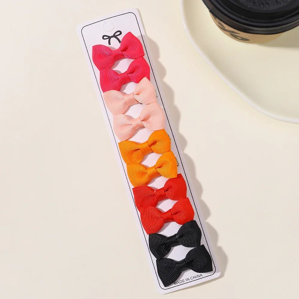 10Pcs Boutique Handmade Tiny Baby Bows Grosgrain 1.5" Hair Bows Alligator Clips for Baby Girls Toddlers Hair Accessories Gift