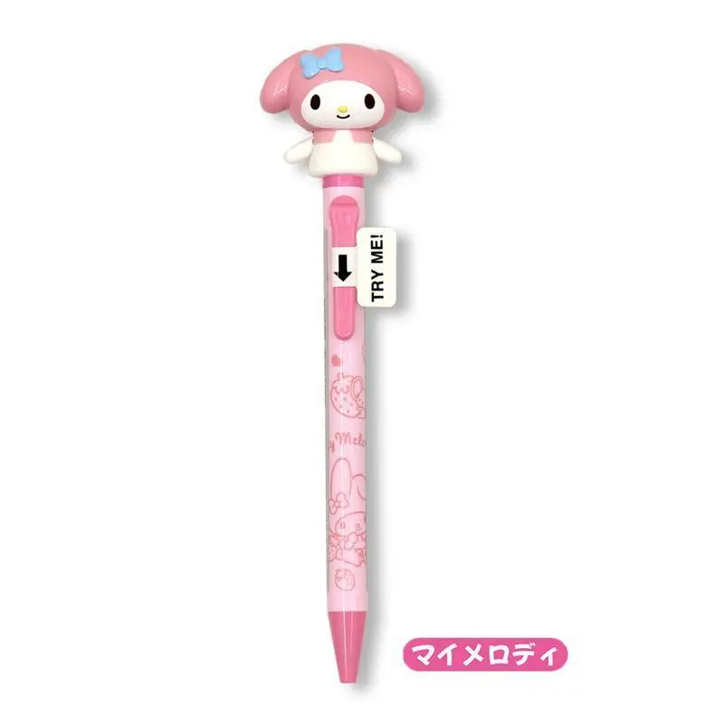 Sanrio Cartoon Inflating Pen Hello Kitty Kuromi Cinnamorol Cartoon Ballpoint Pen Doll Arm Can Move Writing Pen Stationery