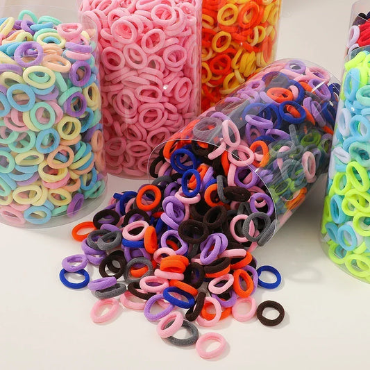 50/100/300Pcs Mini Colorful Elastic Hair Bands for Girls Hair Accessories Nylon Headband Kid Ponytail Holder Scrunchie Ornament