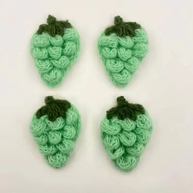 10Pcs Crochet Fruit Strawberry Applique For DIY children's hair clip accessories boxes and bags accessories patch