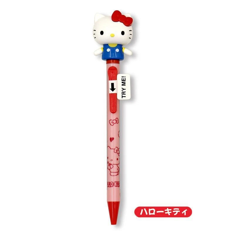 Sanrio Cartoon Inflating Pen Hello Kitty Kuromi Cinnamorol Cartoon Ballpoint Pen Doll Arm Can Move Writing Pen Stationery