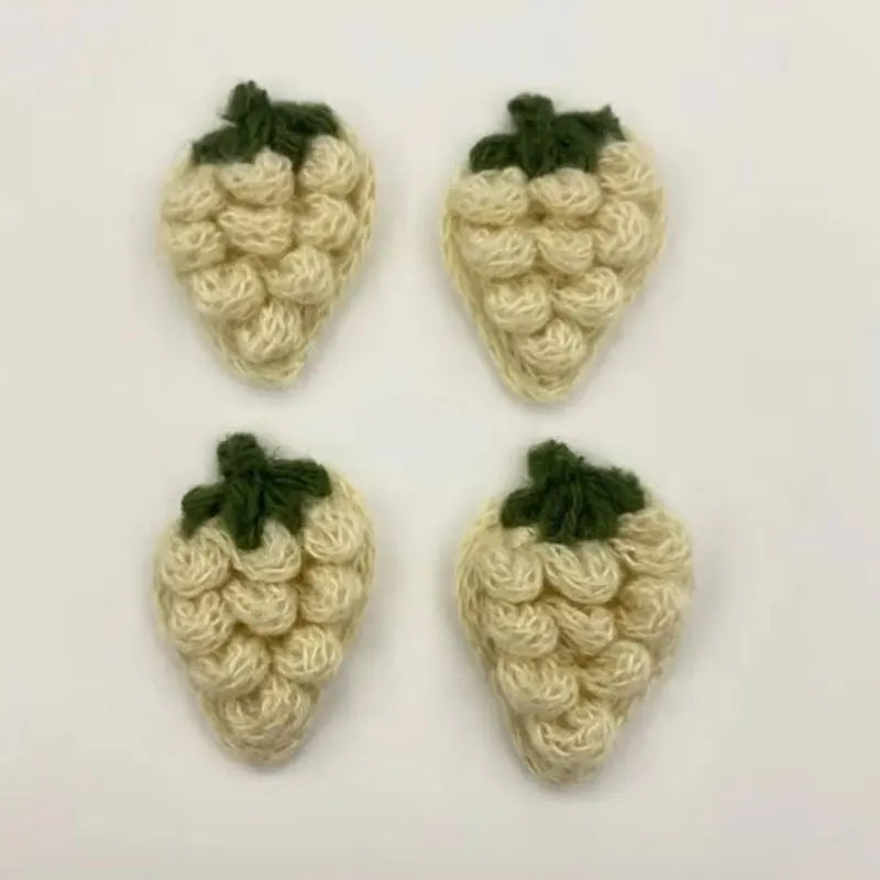 10Pcs Crochet Fruit Strawberry Applique For DIY children's hair clip accessories boxes and bags accessories patch