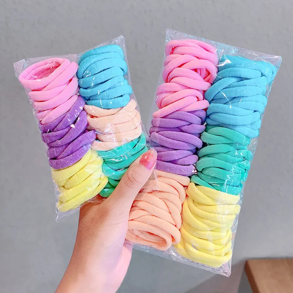 25-100PCS Diameter 5cm Hair Scrunchy For Women Hair Bands Elastic Seamless Link Rope Hair Accessories Headdress Hair Ties