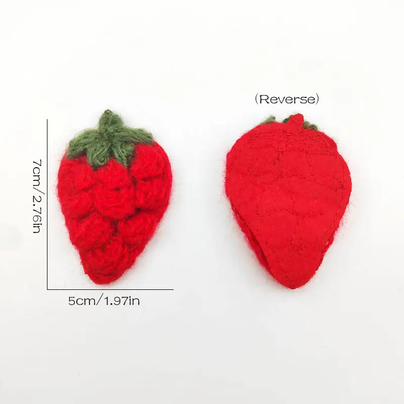 10Pcs Crochet Fruit Strawberry Applique For DIY children's hair clip accessories boxes and bags accessories patch