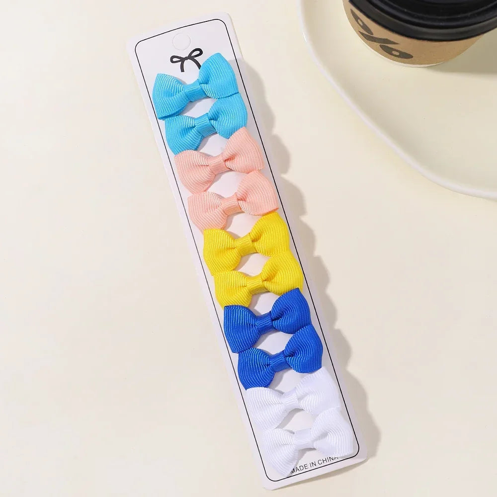 10Pcs Boutique Handmade Tiny Baby Bows Grosgrain 1.5" Hair Bows Alligator Clips for Baby Girls Toddlers Hair Accessories Gift