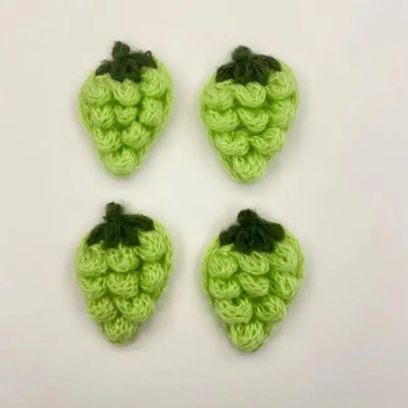 10Pcs Crochet Fruit Strawberry Applique For DIY children's hair clip accessories boxes and bags accessories patch