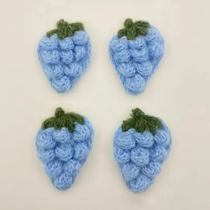 10Pcs Crochet Fruit Strawberry Applique For DIY children's hair clip accessories boxes and bags accessories patch